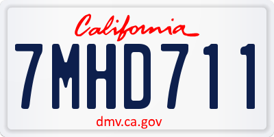 CA license plate 7MHD711