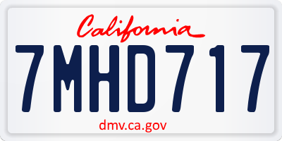 CA license plate 7MHD717