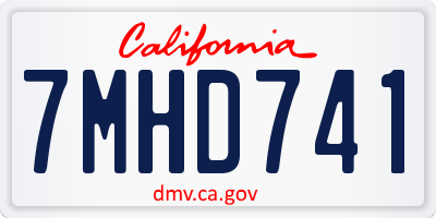 CA license plate 7MHD741