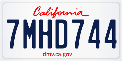 CA license plate 7MHD744