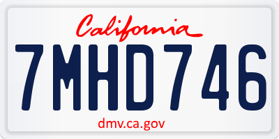 CA license plate 7MHD746