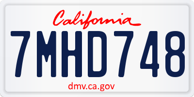 CA license plate 7MHD748