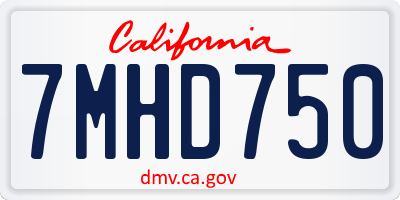 CA license plate 7MHD750