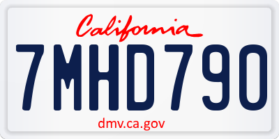 CA license plate 7MHD790
