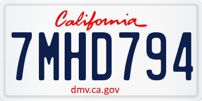 CA license plate 7MHD794