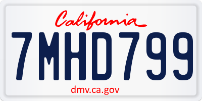 CA license plate 7MHD799