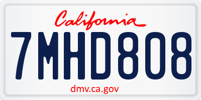 CA license plate 7MHD808