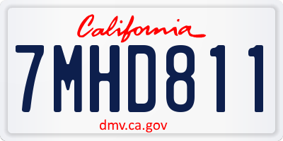 CA license plate 7MHD811