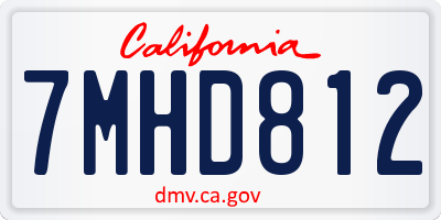 CA license plate 7MHD812