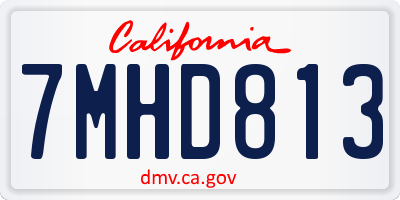 CA license plate 7MHD813