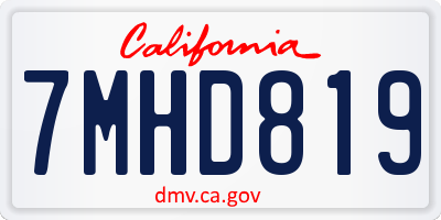 CA license plate 7MHD819