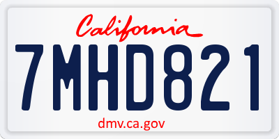 CA license plate 7MHD821