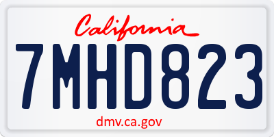CA license plate 7MHD823
