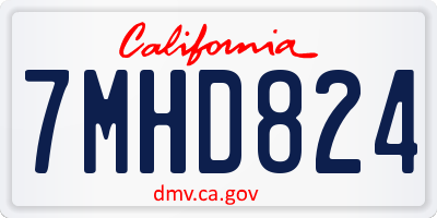CA license plate 7MHD824