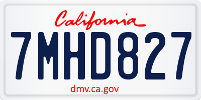 CA license plate 7MHD827