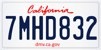 CA license plate 7MHD832