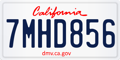 CA license plate 7MHD856