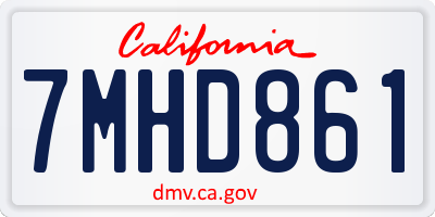 CA license plate 7MHD861