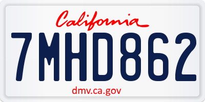 CA license plate 7MHD862