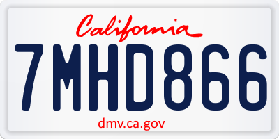 CA license plate 7MHD866