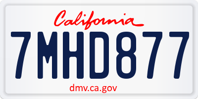 CA license plate 7MHD877