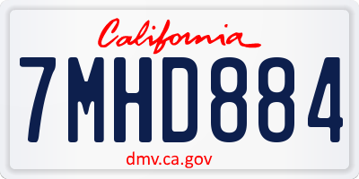 CA license plate 7MHD884
