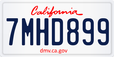CA license plate 7MHD899