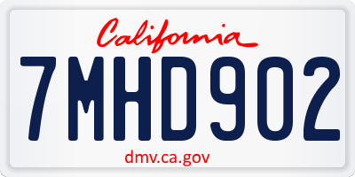 CA license plate 7MHD902