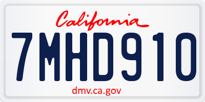 CA license plate 7MHD910