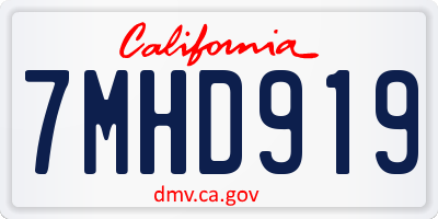 CA license plate 7MHD919