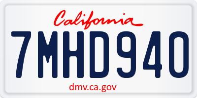 CA license plate 7MHD940