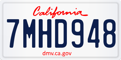 CA license plate 7MHD948