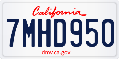CA license plate 7MHD950
