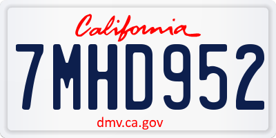CA license plate 7MHD952