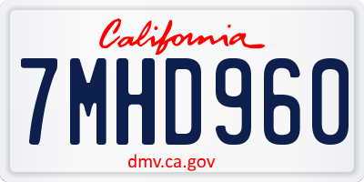 CA license plate 7MHD960