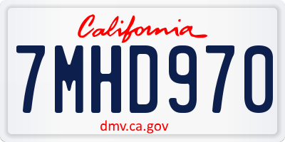 CA license plate 7MHD970