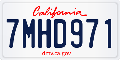 CA license plate 7MHD971