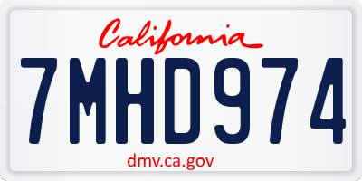 CA license plate 7MHD974