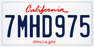 CA license plate 7MHD975