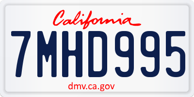 CA license plate 7MHD995