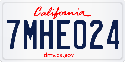 CA license plate 7MHE024