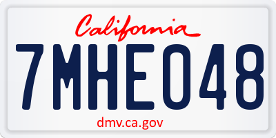 CA license plate 7MHE048