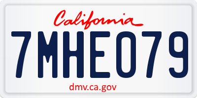 CA license plate 7MHE079