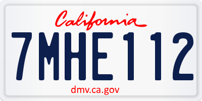 CA license plate 7MHE112