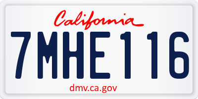CA license plate 7MHE116