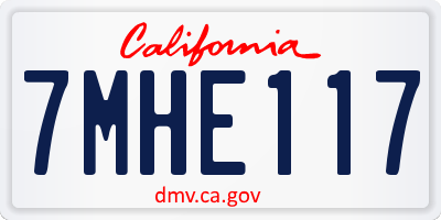 CA license plate 7MHE117