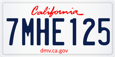 CA license plate 7MHE125