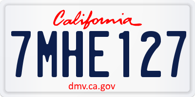 CA license plate 7MHE127