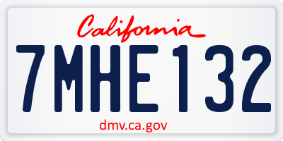 CA license plate 7MHE132