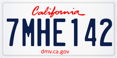 CA license plate 7MHE142